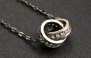Sterling Silver "ring in ring" Pendant Necklace - The $19.95 Store - 1