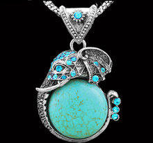 Load image into Gallery viewer, Antique Silver Plated Turquoise Elephant Pendant - The $19.95 Store - 1