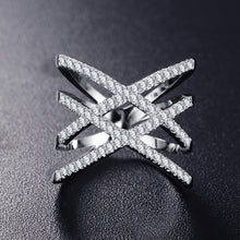 Load image into Gallery viewer, Hot!Bottom Price Only 2 Weeks Fashion Rings for Women Double Letter X Shape Ring Zirconia Micro Paved Women Anel