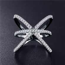 Load image into Gallery viewer, Hot!Bottom Price Only 2 Weeks Fashion Rings for Women Double Letter X Shape Ring Zirconia Micro Paved Women Anel