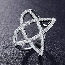 Load image into Gallery viewer, Hot!Bottom Price Only 2 Weeks Fashion Rings for Women Double Letter X Shape Ring Zirconia Micro Paved Women Anel