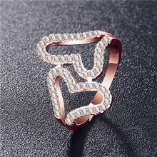 Load image into Gallery viewer, Hot!Bottom Price Only 2 Weeks Fashion Rings for Women Double Letter X Shape Ring Zirconia Micro Paved Women Anel