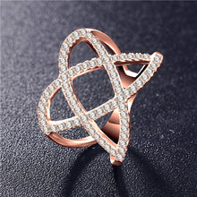 Load image into Gallery viewer, Hot!Bottom Price Only 2 Weeks Fashion Rings for Women Double Letter X Shape Ring Zirconia Micro Paved Women Anel