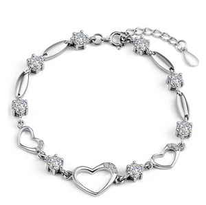 Sterling Silver Heart Shaped Bracelet - The $19.95 Store - 1