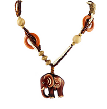 Load image into Gallery viewer, Wooden Elephant Pendant Necklace - The $19.95 Store - 1
