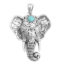Load image into Gallery viewer, Antique Bohemian Elephant Pendant
