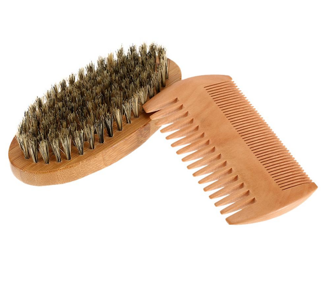 Bamboo Beard Brush & Beard Comb