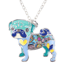 Load image into Gallery viewer, Teal Pug Necklace
