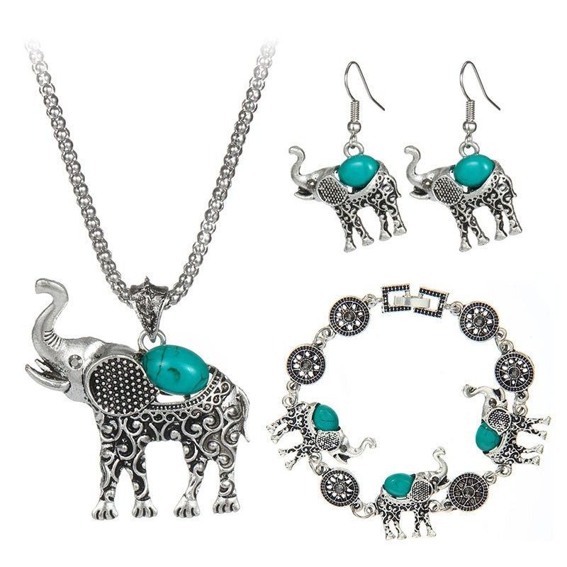 Vintage Bohemian Style Elephant Jewelry Set - The $19.95 Store - 1