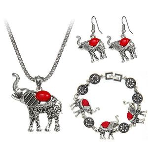 Vintage Bohemian Style Elephant Jewelry Set - The $19.95 Store - 2