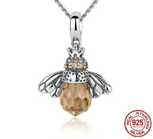 Load image into Gallery viewer, Sterling Silver Bee Pendant Necklace
