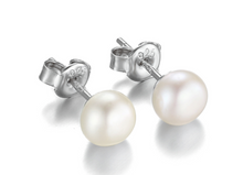 Load image into Gallery viewer, Freshwater Pearl Button Earrings
