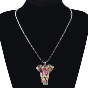 Enamel Elephant Necklace