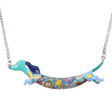 Load image into Gallery viewer, Enamel Weiner Dog Pendant
