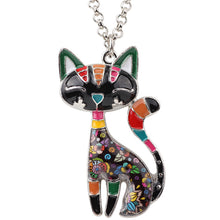 Load image into Gallery viewer, Enamel Sassy Cat Pendant
