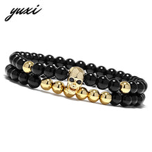 Load image into Gallery viewer, Steampunk Smiling Skull Bracelet

