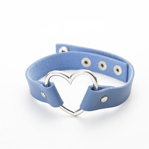 Leather Heart Choker