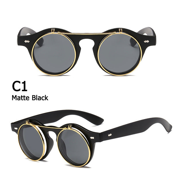Vintage Round SteamPunk Sunglasses