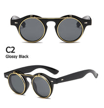 Load image into Gallery viewer, Vintage Round SteamPunk Sunglasses
