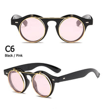 Load image into Gallery viewer, Vintage Round SteamPunk Sunglasses
