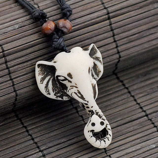 Elephant Head Bone Pendant
